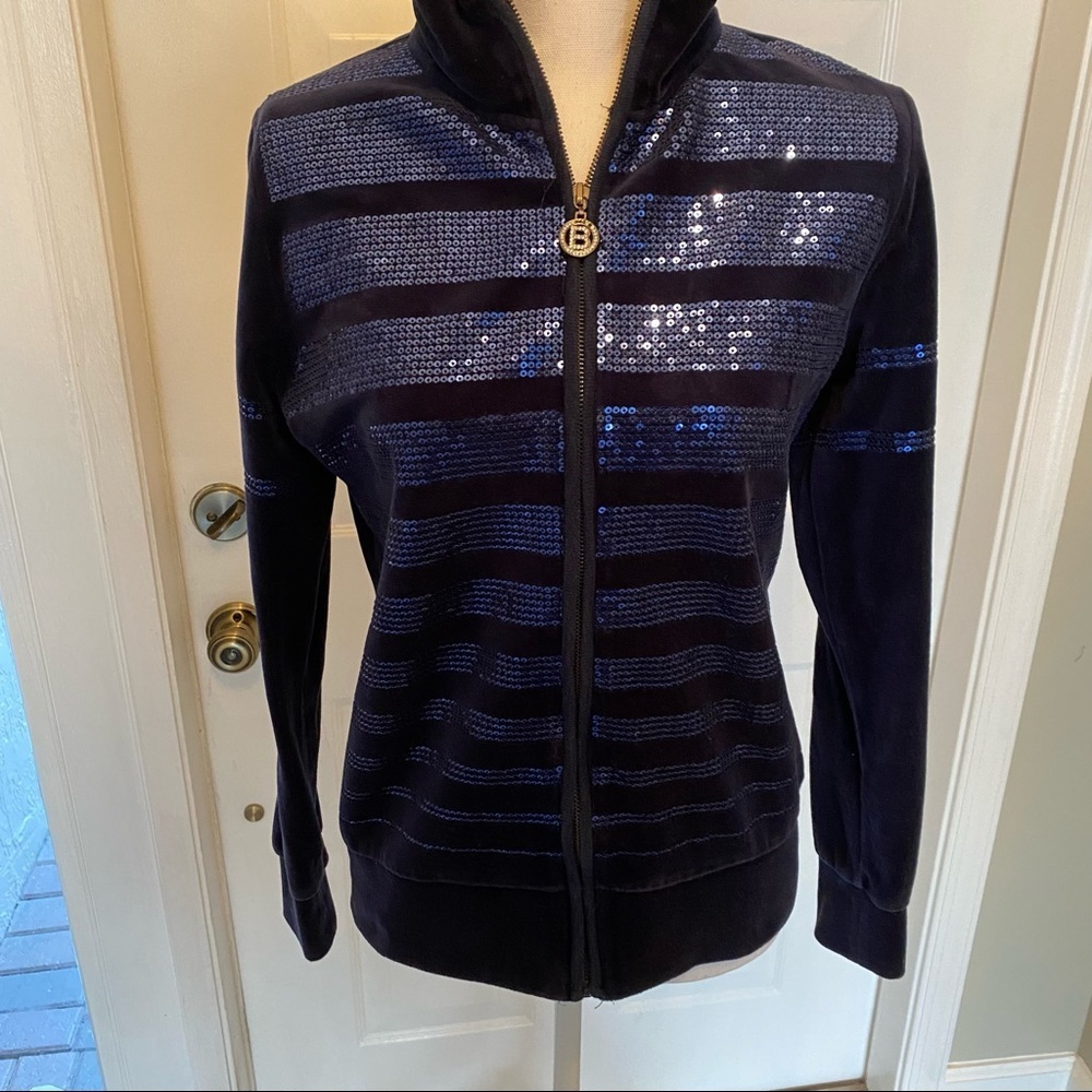 BCBGMaxAzria velour sequined jacket